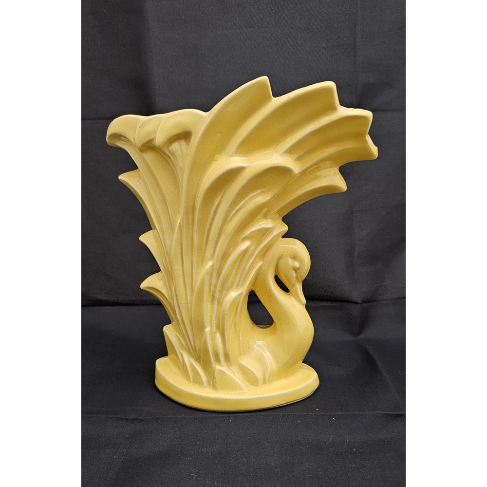 Vintage McCoy Yellow Swan Vase/Planter